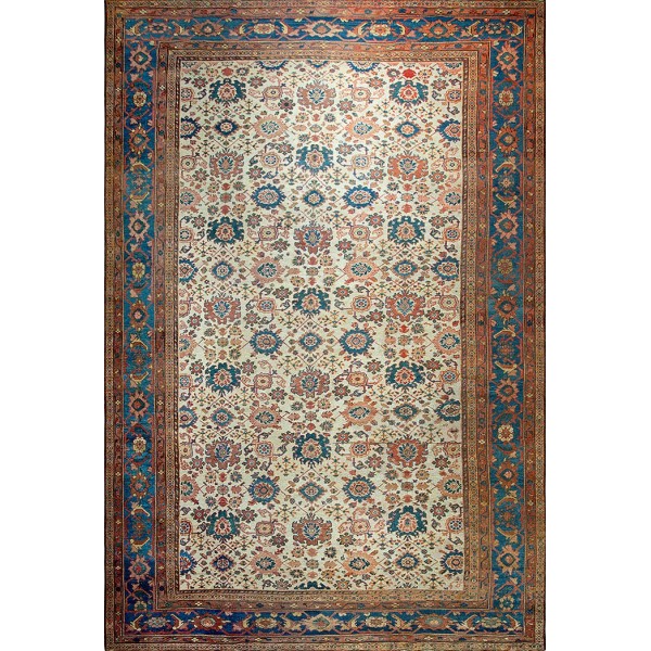 19th Century Persian Sultanabad Carpet with Harshang Design